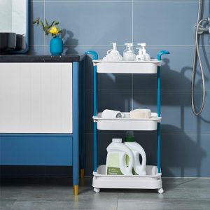 3-Tier Rolling Utility Cart Storage Shelves - Image 3