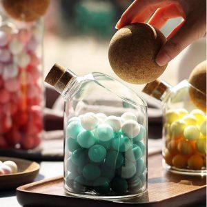 Glass Jar with Airtight Seal Wood Lid Ball - Image 4