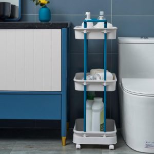 3-Tier Rolling Utility Cart Storage Shelves - Image 2