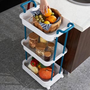 3-Tier Rolling Utility Cart Storage Shelves - Image 6