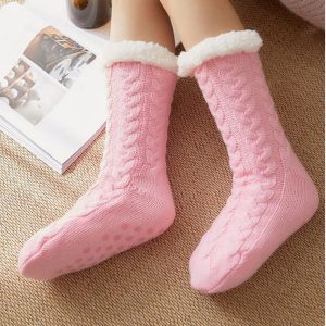 Womens Slipper Socks Winter Warm Fleece - Image 1