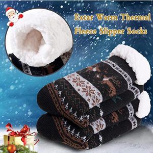 Men’s Winter Thermal Fleece Lining Knit Slipper Socks - Image 3