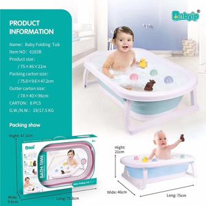 Babyip Folding Baby Bath Tub with Bath Toys Included - Image 7