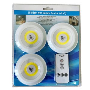Wireless LED Lights with Wireless Remote Control - Set of 3 - Image 1