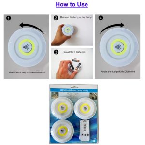Wireless LED Lights with Wireless Remote Control - Set of 3 - Image 2