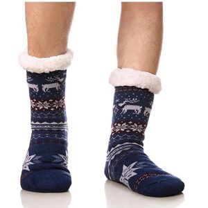 Men’s Winter Thermal Fleece Lining Knit Slipper Socks - Image 1