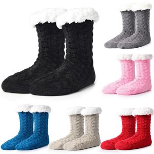 Womens Slipper Socks Winter Warm Fleece - Image 5