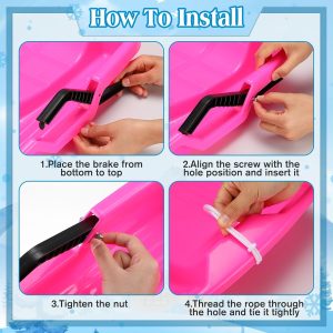 Durable Plastic Winter Snow Sled 65cm ( Random Color ) - Image 8