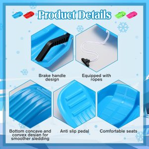 Durable Plastic Winter Snow Sled 65cm ( Random Color ) - Image 9