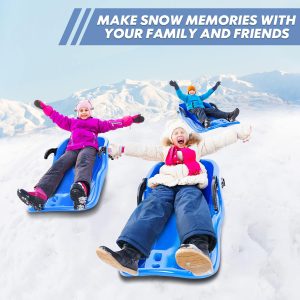 85-cm Snow Sled Large Snow Sleds for Kids and Adult with 2 Braking Handles Durable Toboggan with Tote Rope - Image 6