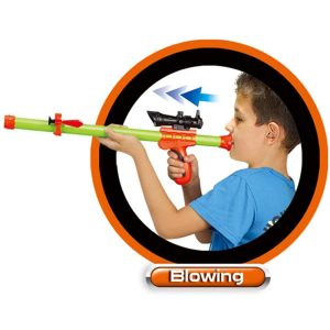 2 in 1 Kids Shooting Bow And Arrow Blow Gun Set - Image 3