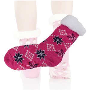 Women Slipper Socks Winter Warm Fleece - Image 3