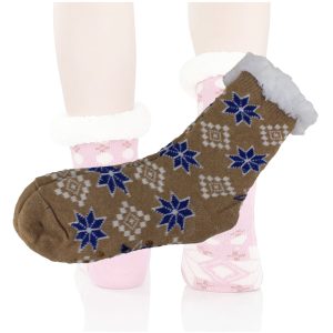Women Slipper Socks Winter Warm Fleece - Image 4