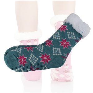 Women Slipper Socks Winter Warm Fleece - Image 6