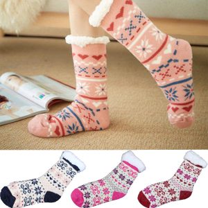 Womens Slipper Socks Winter Warm Fleece - Image 1