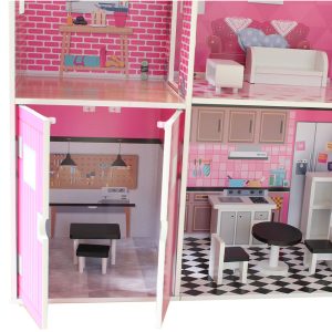 Wooden Dollhouse Furniture Cottage Pretend Play with Elevator Lift #TX1274 - Image 5