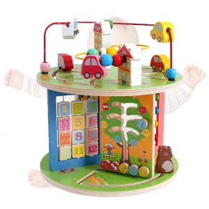 Multifunctional intelligent Educational Game Wooden Round Bead maze Toy - Image 1