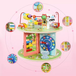 Multifunctional intelligent Educational Game Wooden Round Bead maze Toy - Image 2