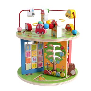 Multifunctional intelligent Educational Game Wooden Round Bead maze Toy - Image 4