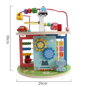 Multifunctional intelligent Educational Game Wooden Round Bead maze Toy - Image 6
