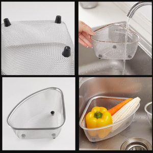 Mesh Stainless Steel Corner­ Kitchen Sink Strainer - Image 3