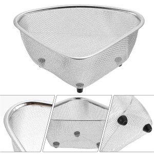 Mesh Stainless Steel Corner­ Kitchen Sink Strainer - Image 1