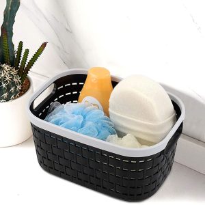 Rectangle Laundry Basket Set, Plastic Storage Organizer - Image 2
