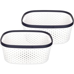 Rectangle Laundry Basket Set, Plastic Storage Organizer - Image 4