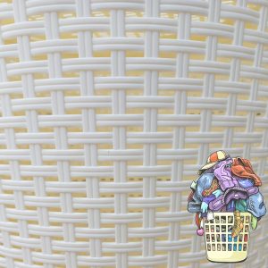 Deluxe Round Plastic Laundry Basket With Lid - Image 3