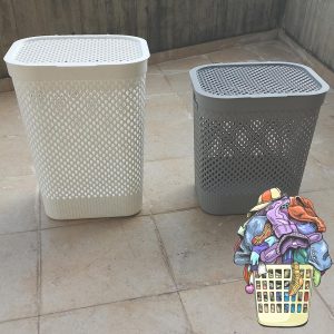 Deluxe Plastic Laundry Basket With Lid - Image 3