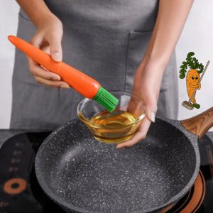 Carrot Shaped Silicon Kitchen Oil Brush - Image 2