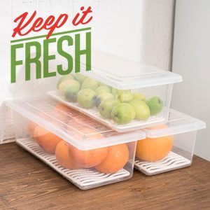 Acrylic Storage Box With Trays for Refrigerator with Lid - Image 1