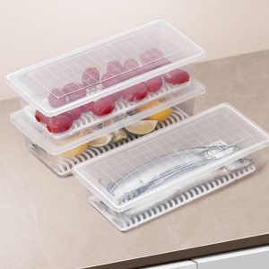 Acrylic Storage Box With Trays for Refrigerator with Lid - Image 2