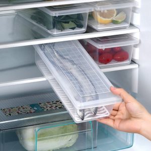 Acrylic Storage Box With Trays for Refrigerator with Lid - Image 6