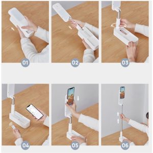 Foldable Phone Holder With Rechargeable LED Light and Remote - Image 4