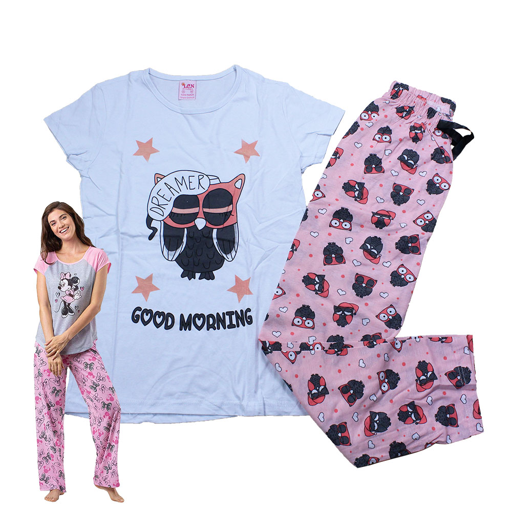 Women's Cotton Printed Night Suit - Dreamer Owl - TezkarShop Official ...