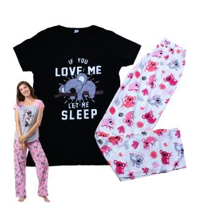 Women's Cotton Printed Night Suit - Let Me Sleep Koala - Image 1