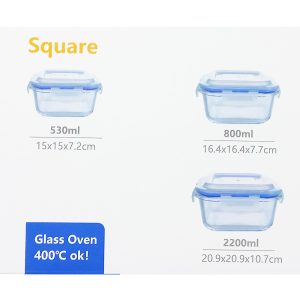 Phoenix, Smart Seal Glass Food Container Set Of 3 Pcs - Image 9