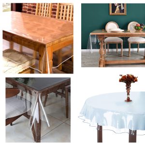 Phoenix, Heavy-Duty Clear Vinyl Table Cloth Cover Protector - Image 1