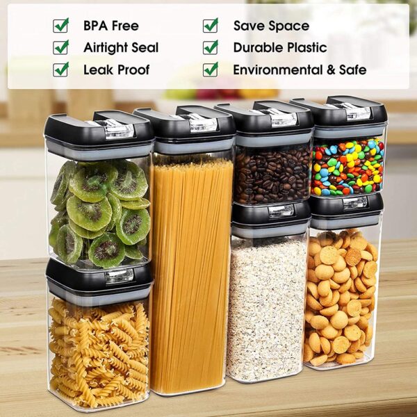 7PCS Stackable Mini Food Storage Container with Clip-on Lid