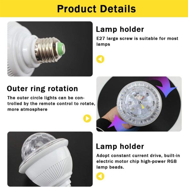 Disco Light Bulbs with Double Speaker, Smart Home Lights,LED Bluetooth Light  Bulbs Disco Ball,- RGB Multi Crystal Disco Ball Light Bulb with Remote  Control, Decor for Birthday 