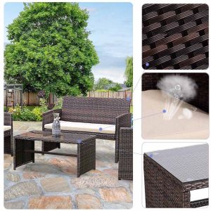 4 Pieces Outdoor Patio Furniture Sets - Image 5