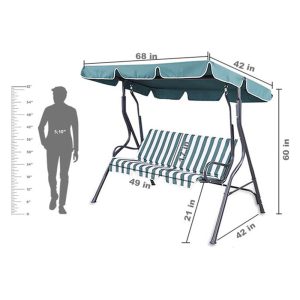 Metal 3 Seat Swing - Image 6