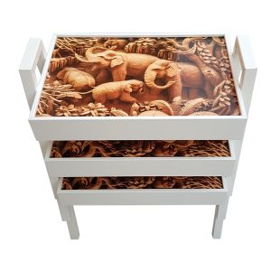 3 Pcs Wooden Coffee Table Set - Image 5