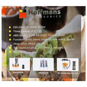 Hoffmans HM-108B, 10 In 1 Multifunction Juicer & Blender - Image 3