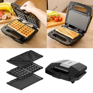 Hoffmans HM-306, 3 in 1 Sandwich & Waffle Maker - Image 1