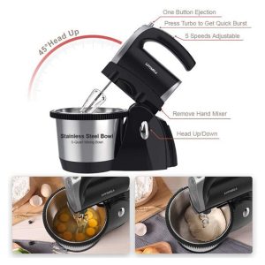 Hoffmans HM-6631, Stand Hand Mixer 1600watts 4.5L - Image 1