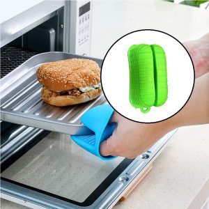 2 Pack Oven Mitt Silicone Pan Pot Holder Heat Resistant Gloves - Image 4