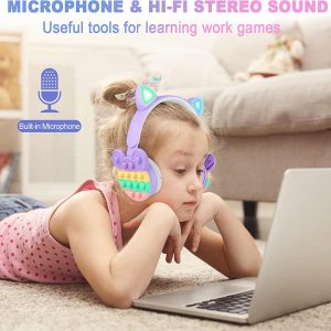 Fidget Bubbles Cute Cat Ear Wireless Headset with LED Light - Image 2