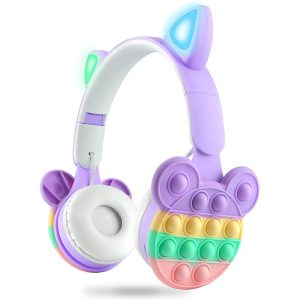 Fidget Bubbles Cute Cat Ear Wireless Headset with LED Light - Image 9